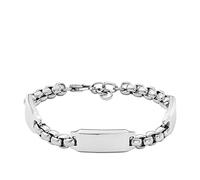 Fossil Bracciale Da Uomo Drew, Lunghezza: 225 mm, Larghezza: 27,3 mm, Altezza: 10 mm Bracciale In Acciaio Inossidabile Argento, JF04400040, Argento Metallizzato