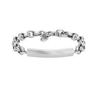 Fossil Bracciale uomo HARLOW JF04569040 Acciaio inossidabile, chiusura a moschettone, argento