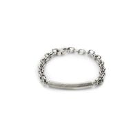 Fossil Bracciale uomo HARLOW JF04569040 Acciaio inossidabile, chiusura a moschettone, argento