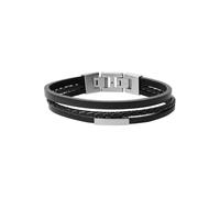 Fossil bracciale da uomo in acciaio inossidabile o pelle con chiusura a libro