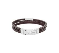 Fossil Bracciale Da Uomo Vintage Casual, Lunghezza: 180 mm - 195 mm Bracciale In Pelle Marrone, JF03323040