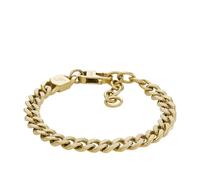 Fossil Bracciale da uomo in acciaio inossidabile tonalità oro con chiusura a moschettone, Oro scuro