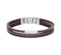 Fossil - Bracciale da Uomo in Pelle Multi-Filo - - Accessories - Uomo - Grigio - ONE SIZE