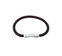 Fossil Bracciale da uomo in pelle o acciaio inossidabile con chiusura regolabile