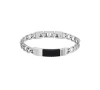 Fossil Bracciale Da Uomo, Lunghezza: 205 mm, Larghezza: 42 mm, Altezza: 9 mm Bracciale In Acciaio Inossidabile Argento, JF04411040, Nero e Argento