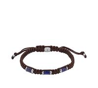 Fossil Bracciale da uomo tutto impilato, bracciale a stazione in sodalite, lunghezza: 250 mm, larghezza: 8 mm, JF04470040, Marrone e Blu