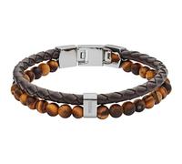 FOSSIL braccialetto Vintage Casual Leather Bracelet Tiger Eye Brown