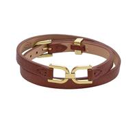 Fossil Bracciale donna in pelle con chiusura a fibbia, Marrone scuro