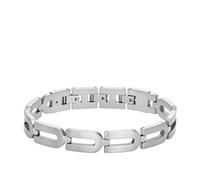 Fossil Bracciale Heritage da uomo in acciaio inossidabile con chiusura a moschettone o pieghevole