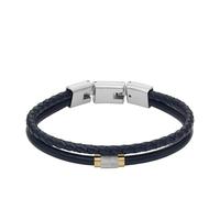 Fossil Bracciale multifilo All Stacked Up da uomo in pelle blu navy, JF04703998