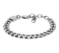 Fossil Bracciale Uomo Ellis JF04615040 – Acciaio Inossidabile, Chiusura a Moschettone, Argento Opaco