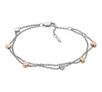 FOSSIL braccialetto Double-Row Heart Bracelet Silver