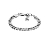 Fossil Bracciale Harlow Linear Texture JF04697040 in acciaio a catena con moschettone argento Uomo