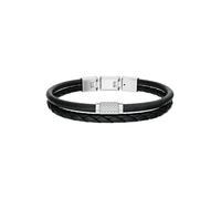 Fossil Machine Uomo Bracciale in pelle nera, JF04989040