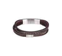 FOSSIL Braccialetto marrone scuro / argento Uomo FOSSIL One Size marrone scuro / argento