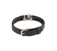 Fossil Bracciale da uomo in pelle o acciaio inossidabile con chiusura a calamita, a libro o a fibbia, dalla struttura casual