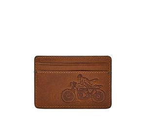 Fossil Bronson, Custodia per Tessere Uomo, Marrone, 10 cm L x 0.63 cm W x 7 cm H
