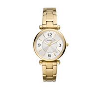 Fossil Carlie Orologio per donna, movimento al quarzo con cinturino in acciaio o in pelle, Tono oro e bianco