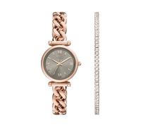 Fossil Carlie Watch for Women, Rose gold tone Quartz three hand Movement with Stainless steel Strap