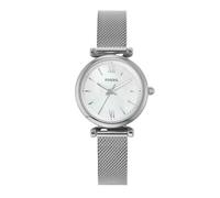 Fossil Carlie Watch for Women, Silver tone Quartz three hand movement with Stainless steel Strap