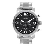 Fossil Cinture da uomo in pelle con fibbia marrone, 50mm, Tono argento
