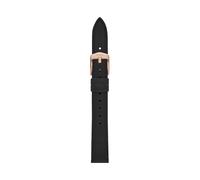 Fossil Cinturino da donna 14 mm in pelle o acciaio inossidabile, 175+/- 5MM, Nero e oro rosa