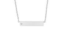 Fossil Collana con ciondolo a rettangolo in acciaio inossidabile da donna con chiusura a moschettone, Argento chiaro