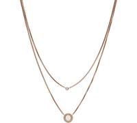 FOSSIL Collana da Donna Classics, Interno 40 cm / Esterno 18In + 2In / W 10 mm Collana in Acciaio Inossidabile Oro Rosa, JF03057791
