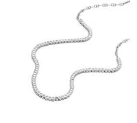 Fossil Collana da donna Heritage D-Link Glitz in acciaio inox a catena tennis