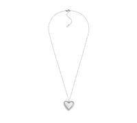 Fossil Collana da donna in acciaio inossidabile con chiusura a moschettone e ciondolo a forma di cuore, tonalità argento