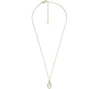 Fossil Collana da donna in acciaio inossidabile con chiusura a moschettone e pendente ovale