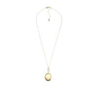 Fossil Collana da donna in acciaio inossidabile con chiusura a moschettone e pendente ovale