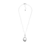 Fossil Collana da donna in acciaio inossidabile con chiusura a moschettone e pendente ovale