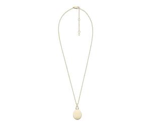 Fossil Collana da donna in acciaio inossidabile con chiusura a moschettone e pendente ovale, Tono oro