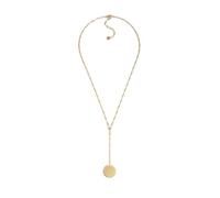 Fossil Collana da donna in acciaio inossidabile con chiusura a moschettone, tono oro, con ciondolo rotondo, Oro bruciato