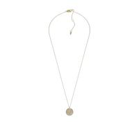 Fossil Collana da donna in acciaio inossidabile con chiusura a moschettone, tono oro, con ciondolo rotondo
