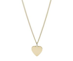 Fossil Collana da donna in acciaio inossidabile, tonalità oro, con chiusura a moschettone e ciondolo a forma di cuore