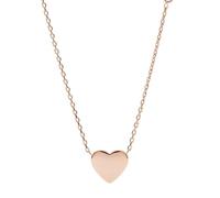 Fossil Collana Da Donna in acciaio inossidabile tonalità oro rosa con chiusura a moschettone e ciondolo a forma di cuore