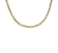 Fossil Collana da uomo con catena in acciaio inox dorata, lunghezza: 460mm+50mm, larghezza: 2,8mm, JF04504710, Tono Oro