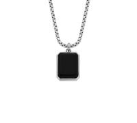 Fossil Collana da Uomo, Catena in Acciaio Inossidabile, Grigio, Argento e Nero