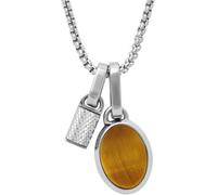 Fossil Collana da uomo in acciaio inox color argento JF04852040, Taglia unica, Acciaio inossidabile, Nessuna pietra preziosa, Argento Metallico