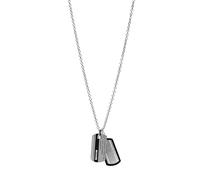 Fossil Collana da uomo in acciaio inossidabile con chiusura a moschettone Dog tag