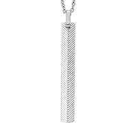 Fossil Collana da uomo in acciaio inossidabile con chiusura a moschettone, Tono argento
