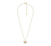 Fossil Collana da donna in acciaio inossidabile con chiusura a moschettone e ciondolo a farfalla