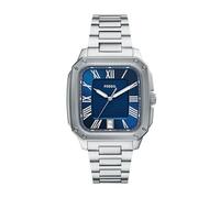 Fossil Crosby FS6121 - Orologio da uomo con tre lancette e data, in acciaio INOX, Argento