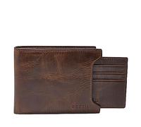 Fossil Derrick Sliding - Portafoglio da uomo 2 in 1 Marrone scuro Taglia unica