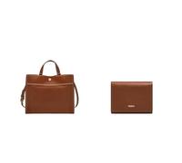 Fossil Donna Carmen Borsa in pelle marrone e portafoglio Logan, Set