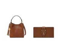 Fossil Donna Jessie Borsa in pelle marrone e portafoglio Harwell, Set