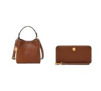 Fossil Donna Jessie Borsa in pelle marrone e portafoglio Lennox, Set