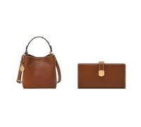 Fossil Donna Jessie Borsa in pelle marrone e portafoglio Lennox, Set